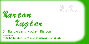 marton kugler business card